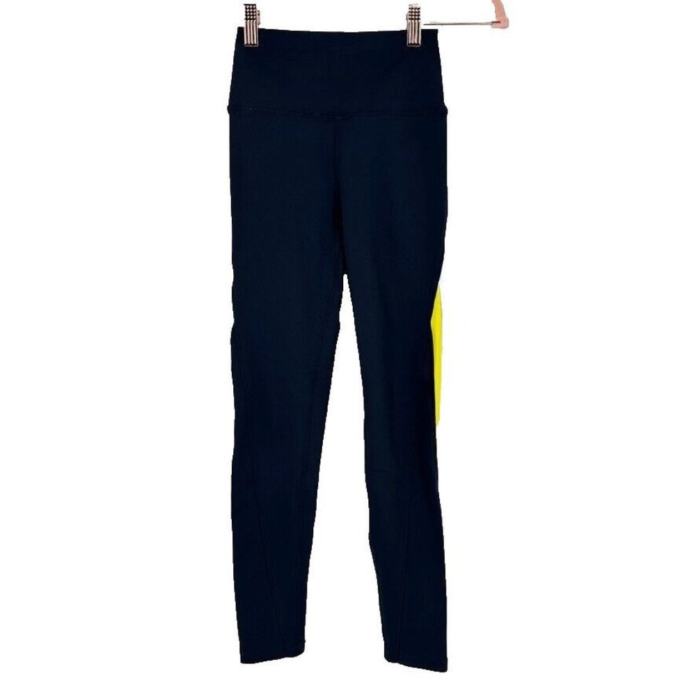 Splits59 Pierce High Waist Techflex 7/8 Legging Womens XS Indigo Copper Yellow